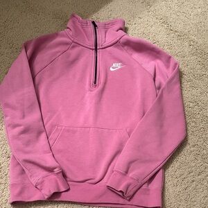 Nike Pink Pullover with Half-Zip